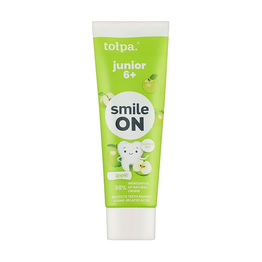 Дитяча зубна паста Tolpa Smile On Junior Toothpaste від 6 років, з ароматом яблука, 75 мл